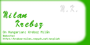 milan krebsz business card